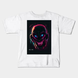 Spooky Neon Face Kids T-Shirt